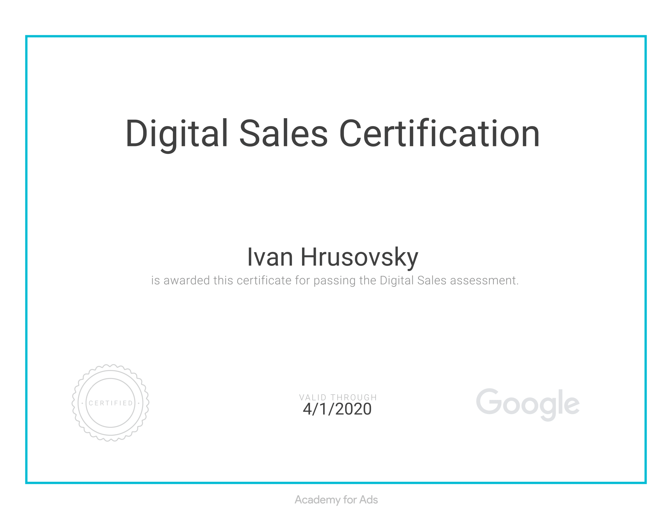 Digital Sales Certification